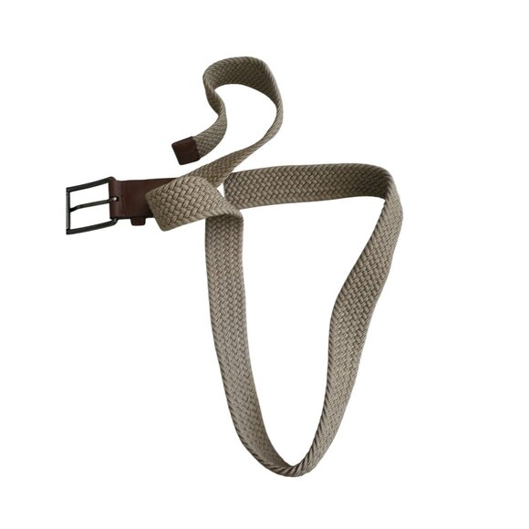 PERRY ELLIS Men's Beige Braided Woven Belt Size 38 - Picture 2 of 7